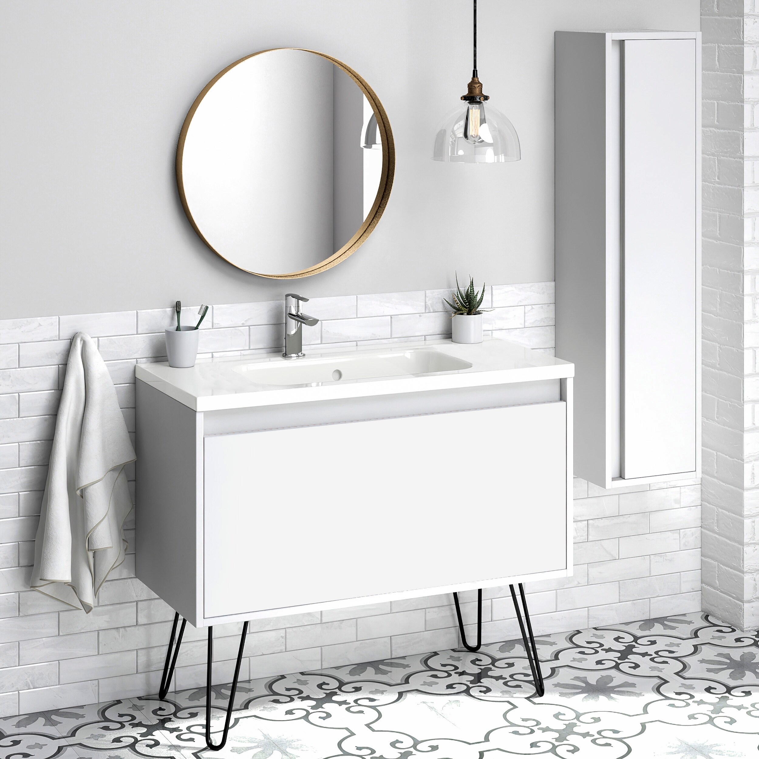 Bathroom Vanity Legs / Twin Star Home 24 In Bath Vanity In Antique Gray